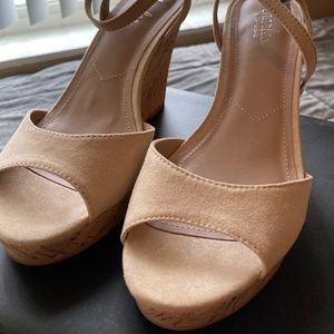 Never worn Charles David cork wedge